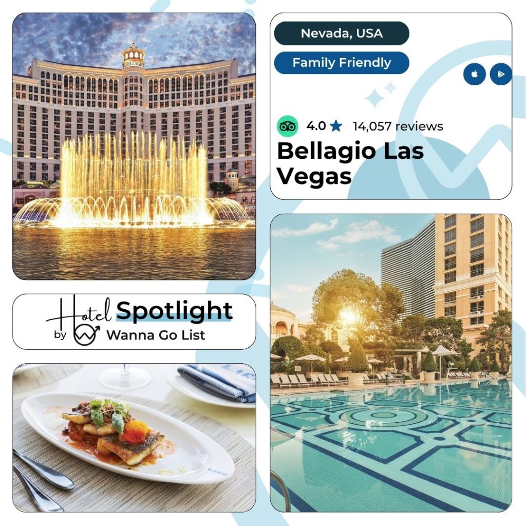 Bellagio Las Vegas stands as one of the Strip’s most iconic and opulent resorts, famous for its timeless elegance and world-class amenities. Centrally located, Bellagio wows guests with its grand Italian-inspired architecture, renowned Fountains of Bellagio, and beautifully curated gardens. The hotel’s ambiance radiates sophistication—from its marble-clad lobby and Chihuly glass ceiling to its high-end shops and lively casino. This atmosphere makes Bellagio a must-see for visitors seeking an upscale Las Vegas experience, whether traveling for romance, leisure, or business.