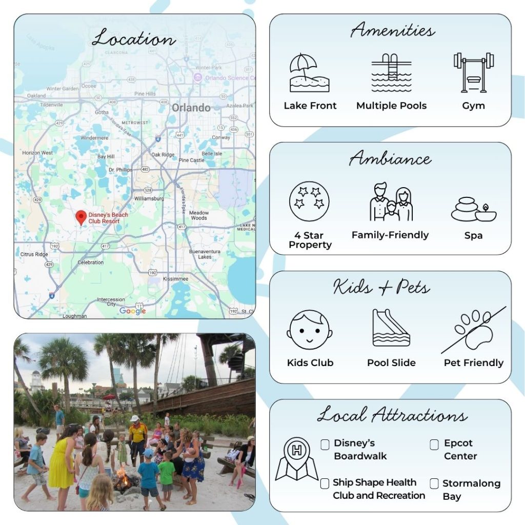 Location is one of the hotel's top-rated features, praised repeatedly by guests and travel experts. Just a five-minute stroll places you inside EPCOT’s International Gateway, while a scenic walkway or Friendship Boat gets you to Disney’s Hollywood Studios in about 15 minutes. The neighboring BoardWalk, Yacht Club, and Swan & Dolphin hotels expand your dining and entertainment possibilities, and complimentary buses connect you to Magic Kingdom, Animal Kingdom, Disney Springs, and the water parks.